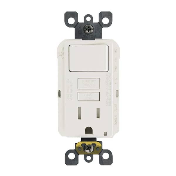 Leviton 15 Amp 125-Volt Combo Self-Test Tamper-Resistant GFCI Outlet and Switch, White
