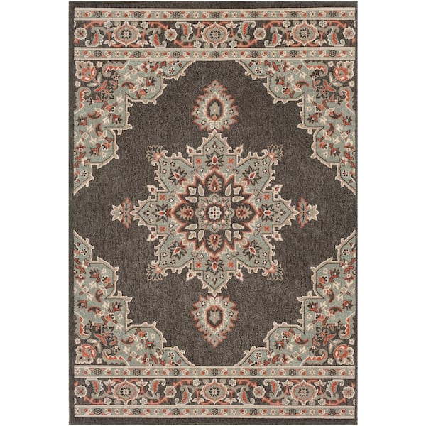 Livabliss Felix Black 2 ft. 3 in. x 4 ft. 6 in. Solid Indoor/Outdoor Patio Area Rug