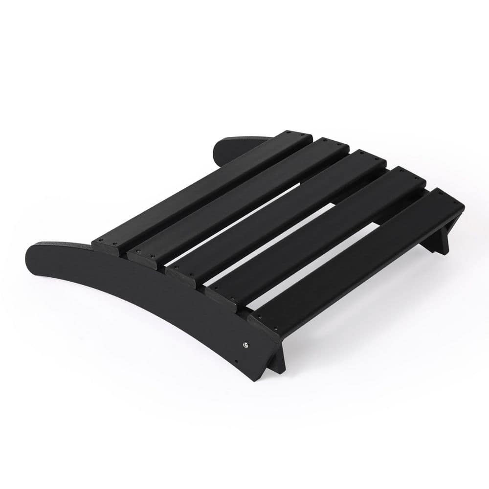 Black Poly Plastic Outdoor Folding Adirondack Ottoman