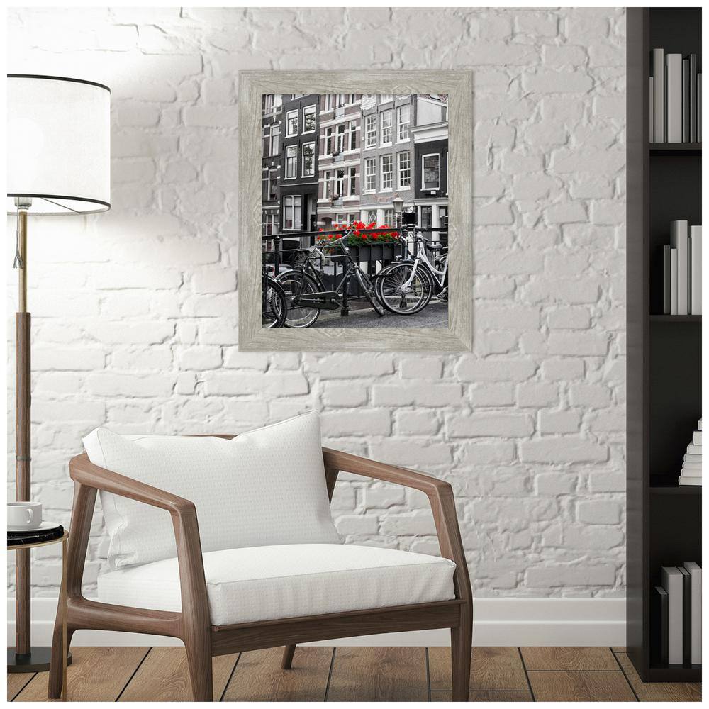 Dove Greywash Narrow Rustic Wood Wall Frame