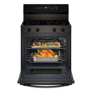30 in. 5 Element Freestanding Electric Range in Black with Air Cooking Technology
