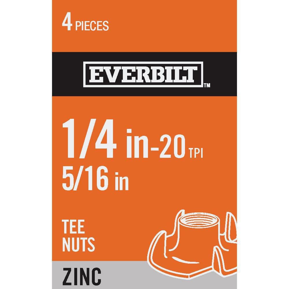 Everbilt 1/4 in.-20 Zinc Plated Tee Nut (4-Pack) 802301 - The Home