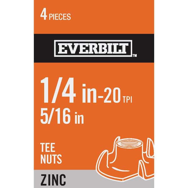 Everbilt 1/4 in.-20 Zinc Plated Tee Nut (4-Pack)