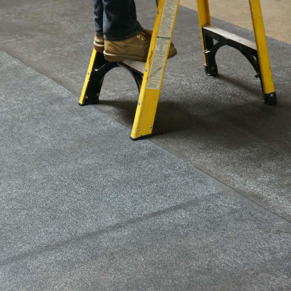 Black Pebble Surface Rubber Runner Mat, 48" x 6"