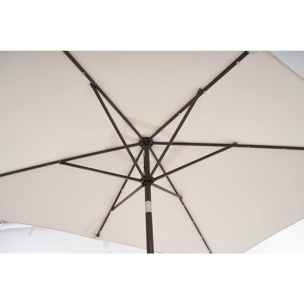 10 ft. Market Patio Umbrella in Beige with LED