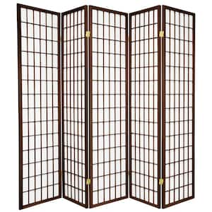 Oriental Furniture 6 ft. Walnut 6-Panel Room Divider CWP-6P-WAL - The ...