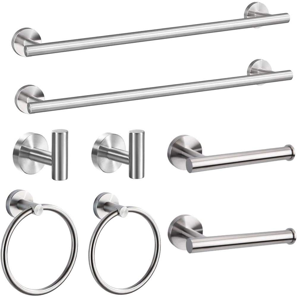 8-Piece Bath Hardware Set Wall Towel Bar, Toilet Paper Holder, Hand Towel R