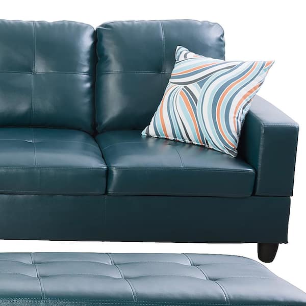 Teal Leather Sofas Baci Living Room