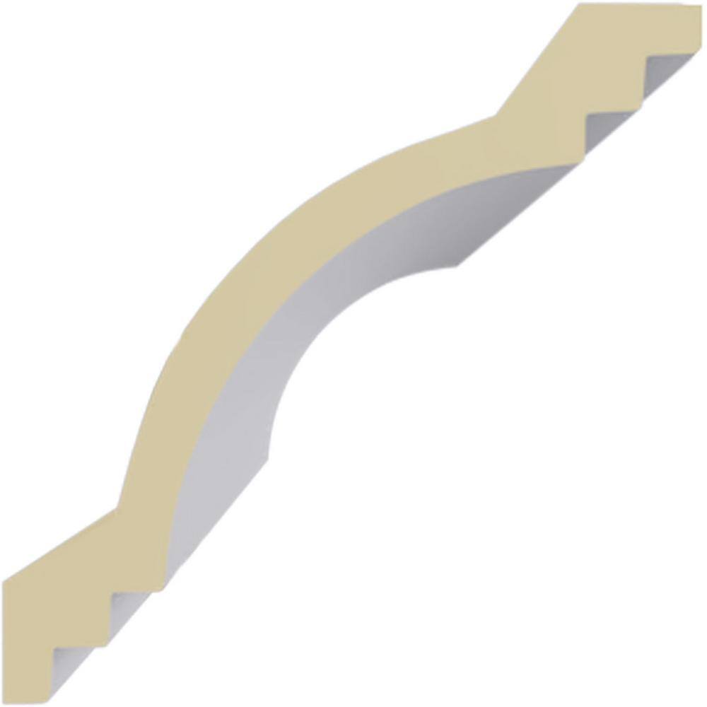 Primed White Polyurethane Geometric Crown Moulding Sample
