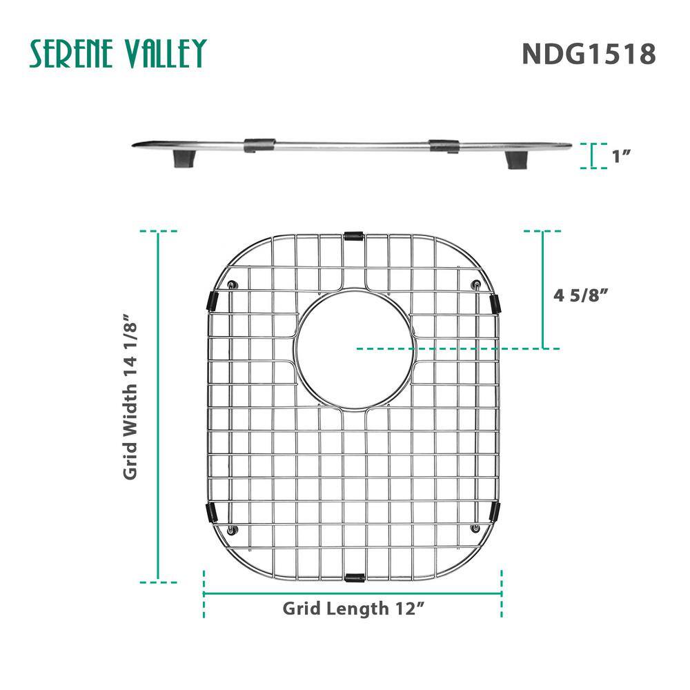 Heavy-Duty Stainless Steel Sink Protector with Rear Drain