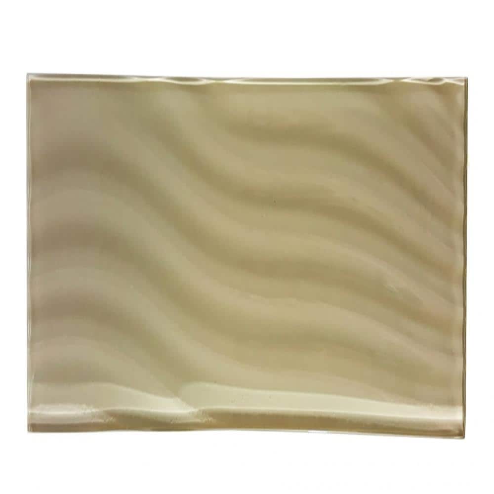 Pacific 4 in. x 12 in.  Glossy Cream Glass Subway Wall Tile (11 sq. ft./Case) price history on PriceWatchPro