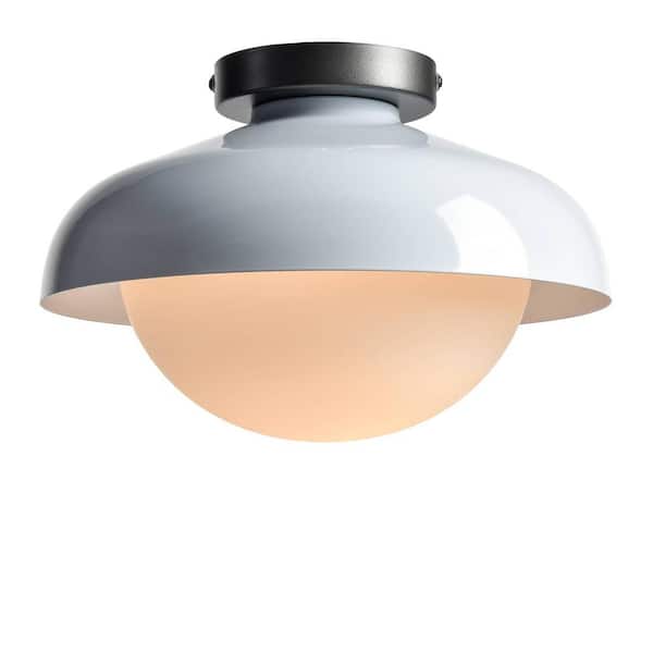 CLAXY 13.8 in. 1-Light White Flush Mount with No Glass Shade and No Bulbs Included 1-Pack