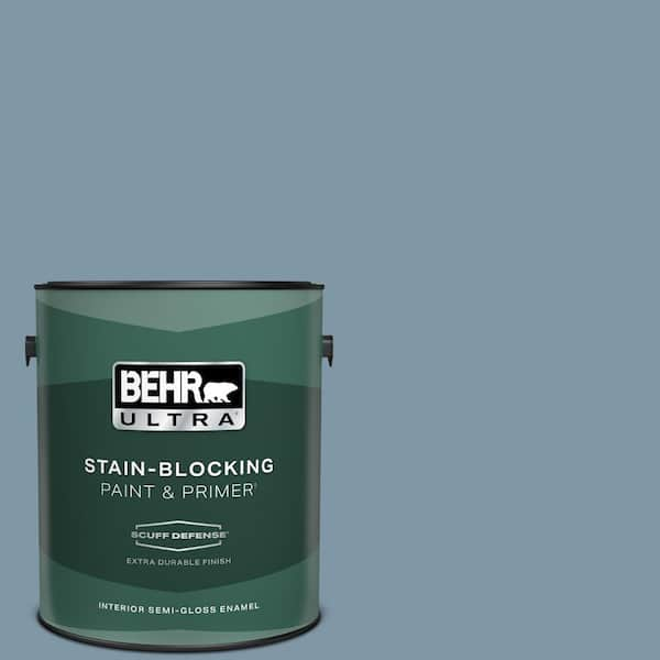 BEHR ULTRA 1 gal. #560F-5 Bleached Denim Extra Durable Semi-Gloss Enamel Interior Paint & Primer