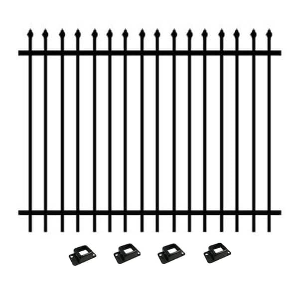 Xcel 5 ft. H x 6.5 ft. W - Pre-Galvanized Steel, Pressed Top/Picket Bottom Style Fence Panel Kit, Garden Fence