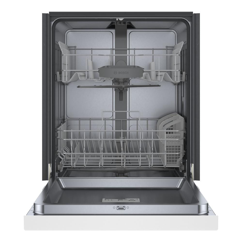 24" White Built-In Dishwasher with Stainless Steel Tub