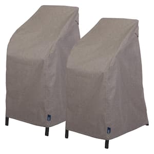 27 in. L x 27 in. W x 49 in. H Garrison Stackable High Back Bar Chair Cover, Waterproof, Heather Gray (2-Pack)