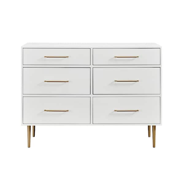 Gold Wood Dresser 36 25, White 6 Drawer Dresser 50 Inches Wide