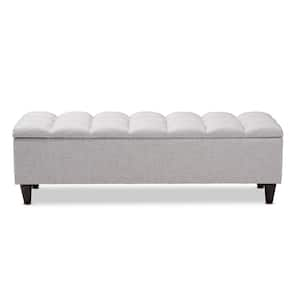 Brette Grayish Beige Storage Ottoman