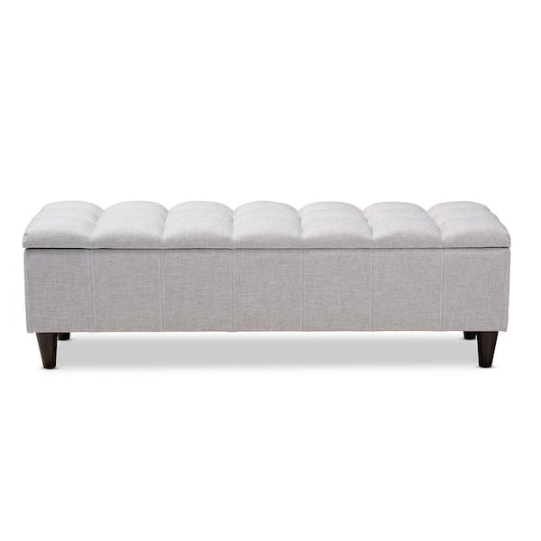 Baxton Studio Brette Grayish Beige Storage Ottoman 155 9106 HD