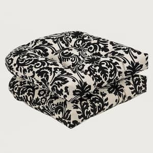 19 x 19 Outdoor Dining Chair Cushion in Black/Ivory (Set of 2)