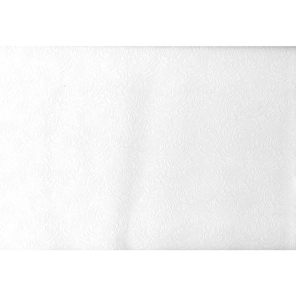 Brewster Paintable Cockle Swirling Shell Texture White & Off-White Wallpaper Sample