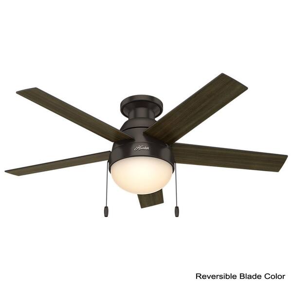 Hunter Anslee 46 In Indoor Low Profile, Hunter Ceiling Fan Replacement Glass