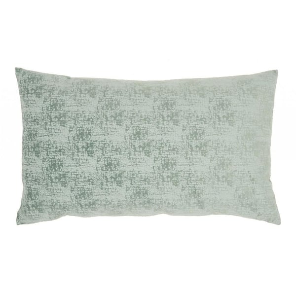 HomeRoots Jordan Celadon Geometric Polyester 24 in. x 14 in. Throw Pillow