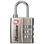 TSA Approved Combination Luggage Lock, Resettable, Nickel
