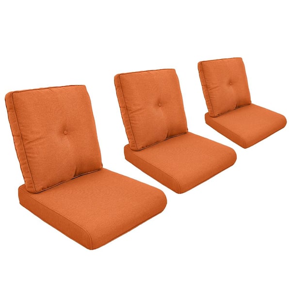 ArcoBay 22 in. x 25 in. x 4 in. 6-Piece Deep Seating Outdoor Lounge Chair Replacement Cushion Set in Orange