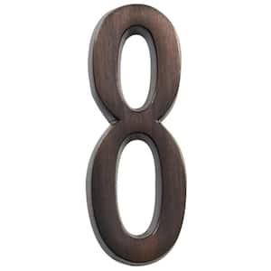 4 in. Flush Mount Aged Bronze Self-Adhesive House Number 8