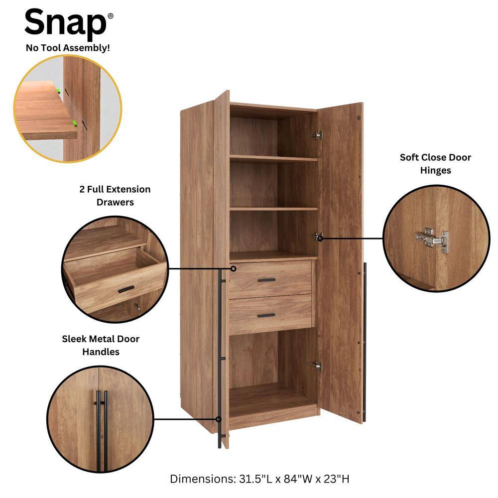 Golden Brown Contemporary Modular Wardrobe Closet Set