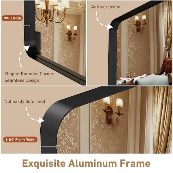 Rizitoc 30 in. W x 30 in. H Rounded Rectangle Framed Wall Bathroom