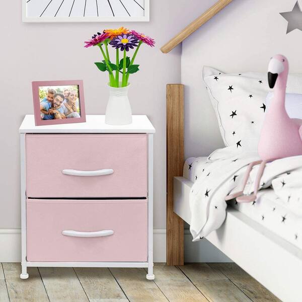 pink dresser and nightstand