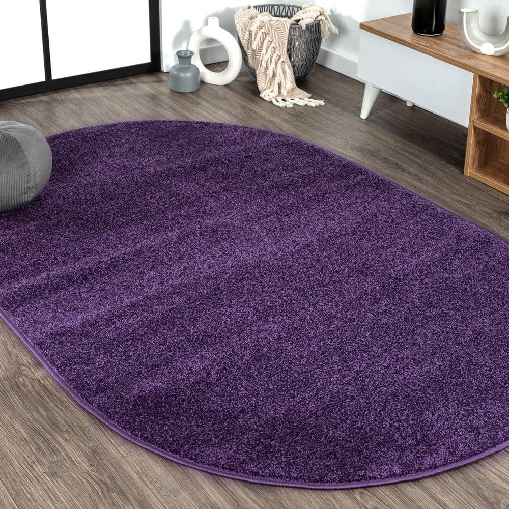 Haze Solid Low-Pile Purple 5 ft. x 8 ft. Oval Area Rug price history on PriceWatchPro