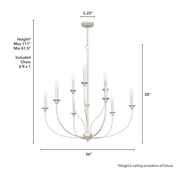 Hunter Southcrest 9-Light Distressed White Chandelier