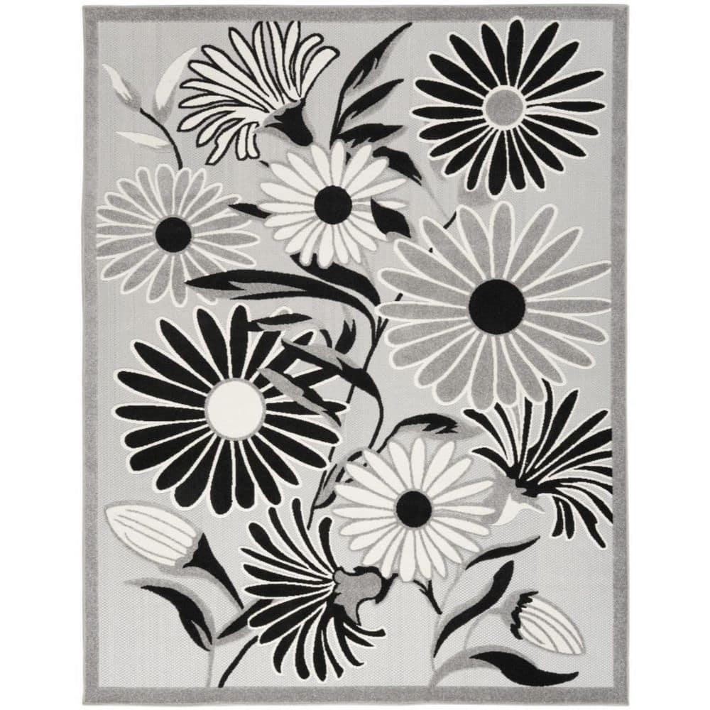 Black, White 8 ft. x 11 ft. Woven Polypropylene Rectangle Indoor/Outdoor Area Rug price history on PriceWatchPro