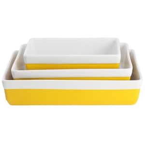 3 Piece Oven to Table Stoneware Bakeware Set in Yellow