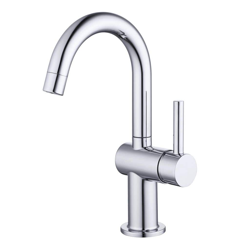 Glacier Bay - Dorind Single Hole Single-Handle Deck Mount High-Arc Bathroom Faucet in Polished Chrome