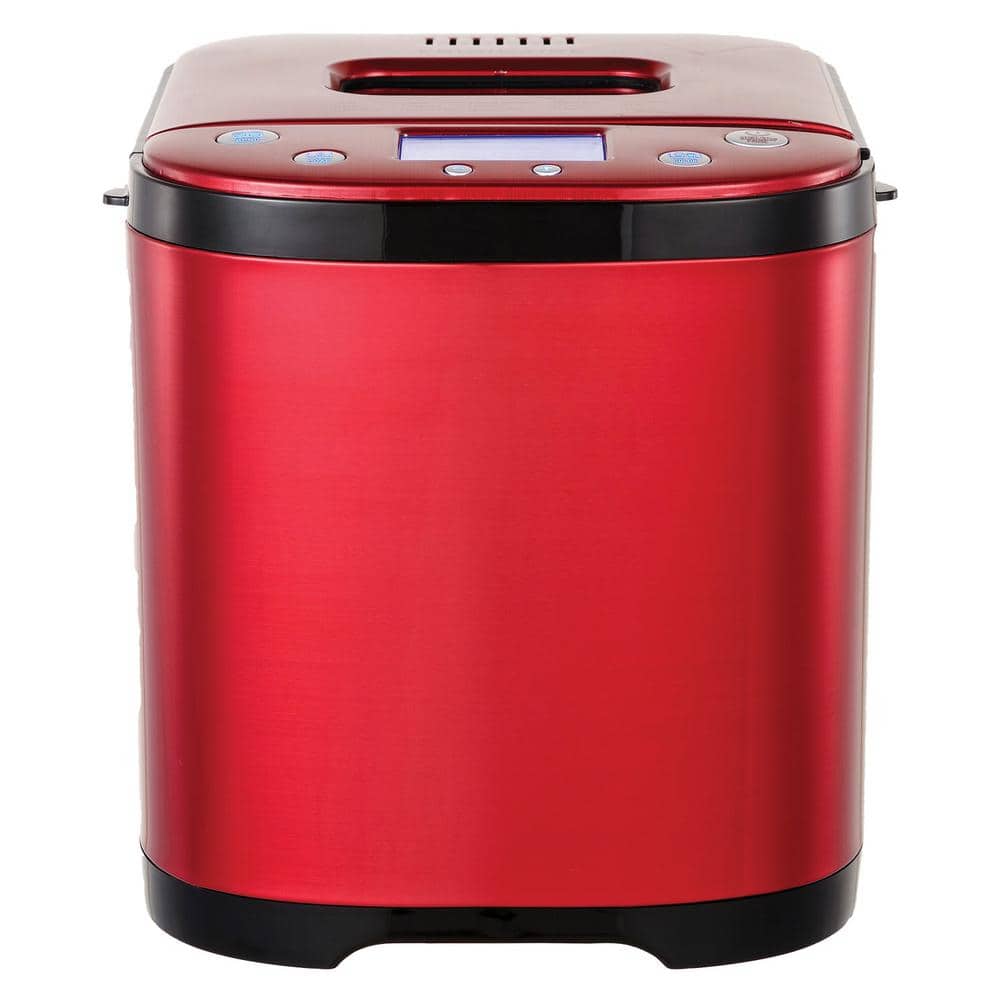 2 lbs. Black-Stainless Steel, Bread Maker in SS Red, with 15 Pre-Programmed