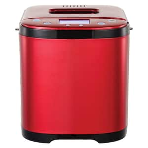 2 lbs. Black-Stainless Steel, Bread Maker in SS Red, with 15 Pre-Programmed Automated Menu