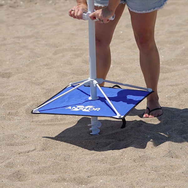 Rio 7 ft. Steel Tilt Beach Umbrella with ANCHORX Sand Anchor