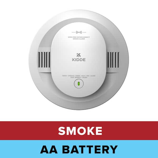 AA Battery-Powered Smoke Detector with Wireless Interconnect, Voice Alerts, LED Status Light, 20SDR-VRF