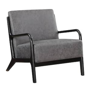 Kendall Black and Charcoal Polyester Upholstery Accent Chair