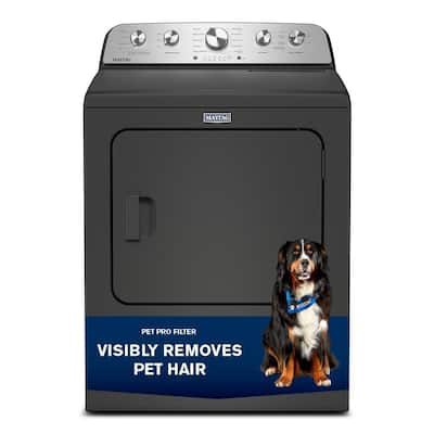 7.0 cu. ft. vented Top Load Gas Dryer in Volcano Black with Pet Pro Option