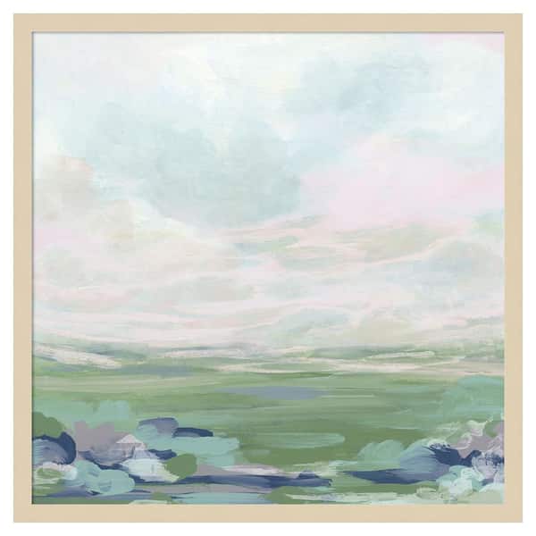 Amanti Art Lavender Scape I by June Erica Vess 25 in. W x 25 in. H. Wood Framed Wall Art Print Framed in Brown