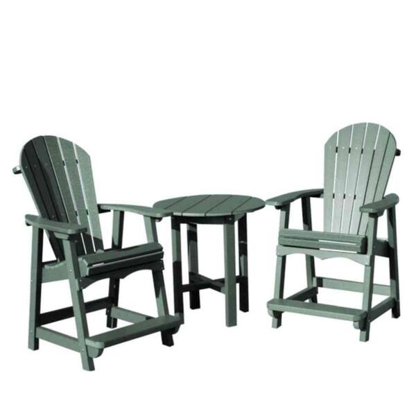Vifah Roch Recycled Plastics 3-Piece Patio Cafe Seating Set in Green-DISCONTINUED
