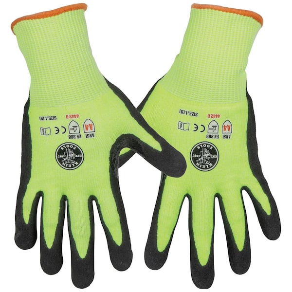 Klein Tools Work Gloves, Cut Level 4, Touchscreen, Large, 2-Pair