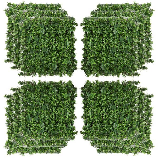 Afoxsos 20 in. x 20 in. Artificial Grass Sweet Potato Wall Panel, Fence Covering Backdrop Indoor/Outdoor Wall Decor (12-Pieces)
