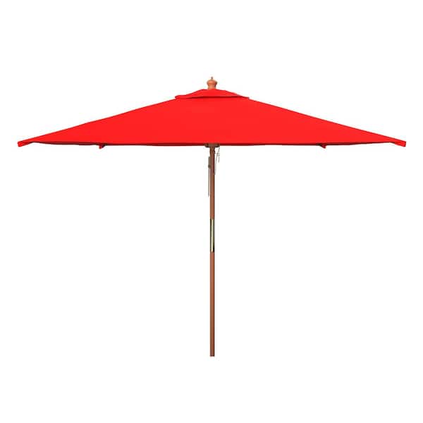 SAFAVIEH Cannes 7-1/2 ft. Steel Patio Umbrella in Red PAT8409D
