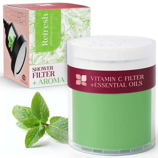 Aromatherapy Shower Filter Replacement Cartridge, Vitamin C Universal Size Shower Head Filter, Peppermint